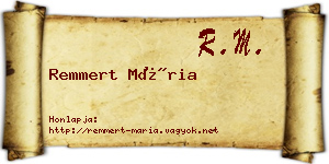 Remmert Mária névjegykártya
