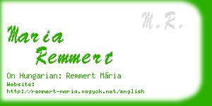 maria remmert business card